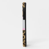 Personalisiertes Leopard-Muster, rosa Bogen Case-Mate iPhone Hülle (Hinten/Links)