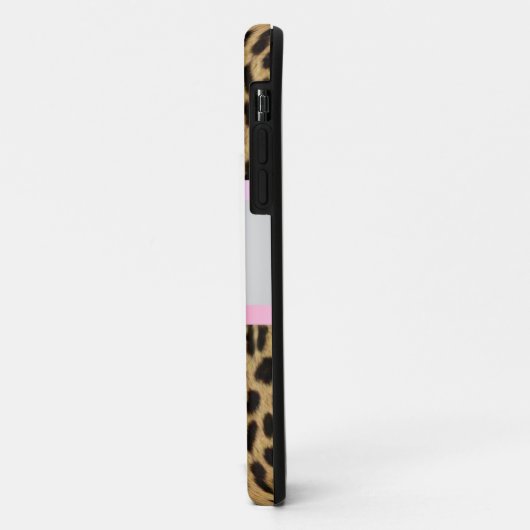 Personalisiertes Leopard-Muster, rosa Bogen Case-Mate iPhone Hülle (Hinten/Links)