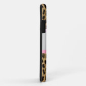 Personalisiertes Leopard-Muster, rosa Bogen Case-Mate iPhone Hülle (Hinten/Rechts)
