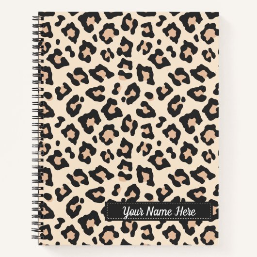Personalisiertes Leopard Print SpiralNotebook Notizblock (Vorderseite)
