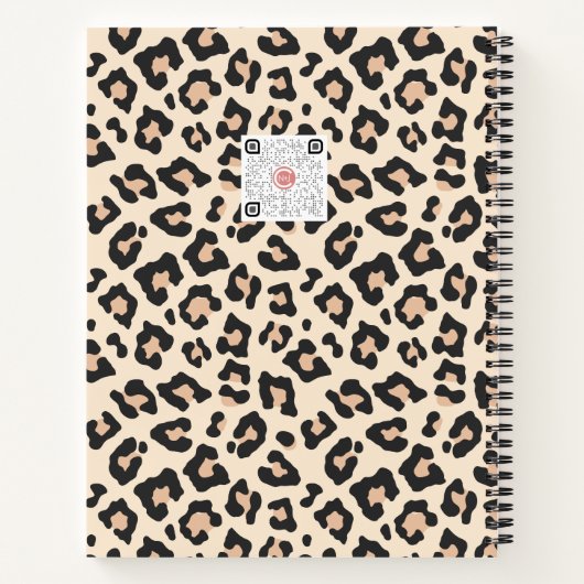 Personalisiertes Leopard Print SpiralNotebook Notizblock (Rückseite)