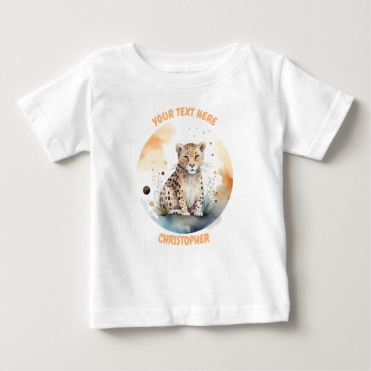 Personalisiertes Leopard-T-Shirt Baby T-shirt (Vorderseite)