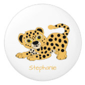 Personalisiertes Leopardendesign Keramikknauf (Vorderseite)