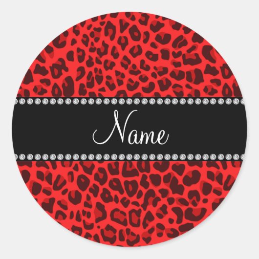 Personalisiertes Leopardenmuster Runder Aufkleber (Vorderseite)