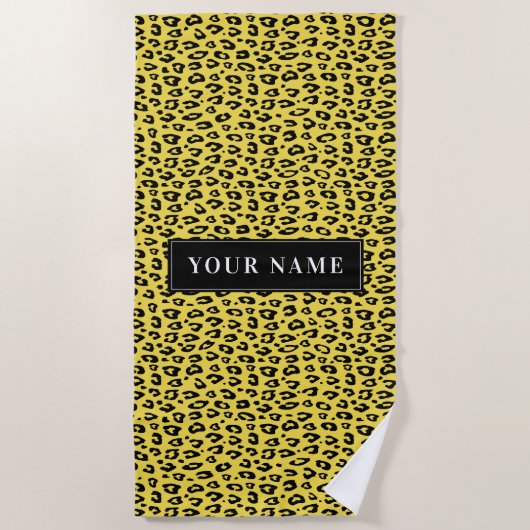 Personalisiertes Leopardenmuster Strandtuch (Vorderseite)