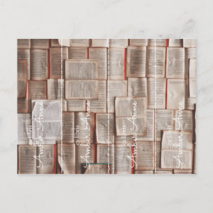 personalisiertes Lesezeichen ex libris geschnitten Postkarte