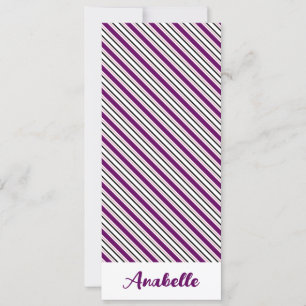 Personalisiertes Lesezeichen Lila Streifen
