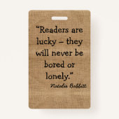 Personalisiertes Lesezeichen mit Cat Motif & Quote Ausweis (Rückseite)