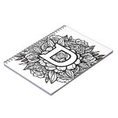 Personalisiertes Letter D floral Tattoo Coloring B Notizblock (Linke Seite)