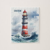Personalisiertes Leuchtturm für Wasserfarben Puzzle (Vertikal)