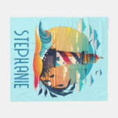 Personalisiertes Leuchtturm Glow Fleecedecke (Vorderseite (Horizontal))