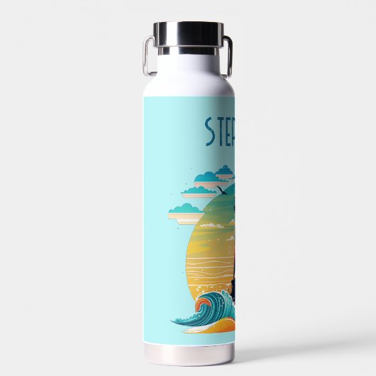 Personalisiertes Leuchtturm Glow Trinkflasche (Vorne)