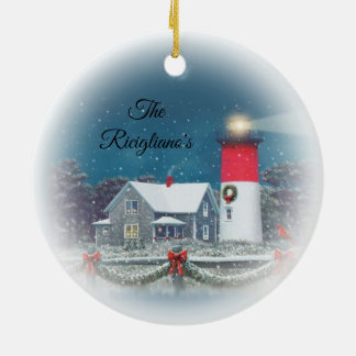Personalisiertes Leuchtturm Nauset Keramik Ornament