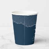 Personalisiertes Leuchtturm Nautical Blue Pappbecher (Rechts)