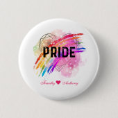 Personalisiertes LGBTQ Rainbow-Farbherz Button (Vorderseite)