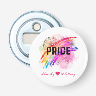 Personalisiertes LGBTQ Rainbow-Farbherz Flaschenöffner
