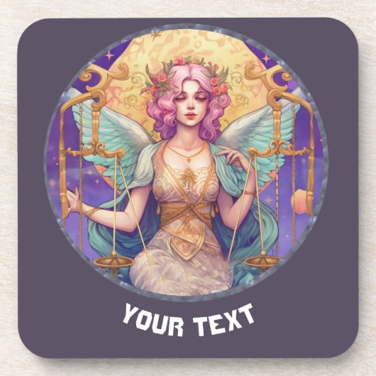 PERSONALISIERTES LIBRA ZODIAC-SIGN GETRÄNKEUNTERSETZER (Vorderseite)