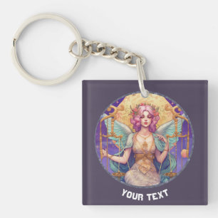 PERSONALISIERTES LIBRA ZODIAC-SIGN SCHLÜSSELANHÄNGER
