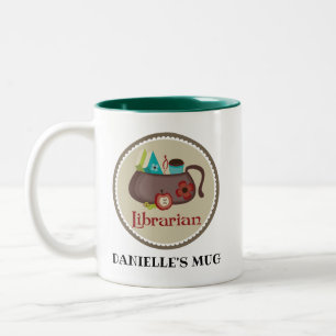 Personalisiertes Librarian-Geschenk Zweifarbige Tasse
