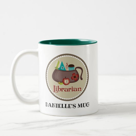 Personalisiertes Librarian-Geschenk Zweifarbige Tasse (Links)