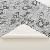 Personalisiertes Licht & Dunkles Grau Florals Sherpadecke (3/4)