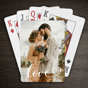 Personalisiertes Liebesherz-Foto Spielkarten