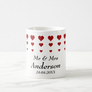 Personalisiertes Liebesherzmuster Kaffeetasse