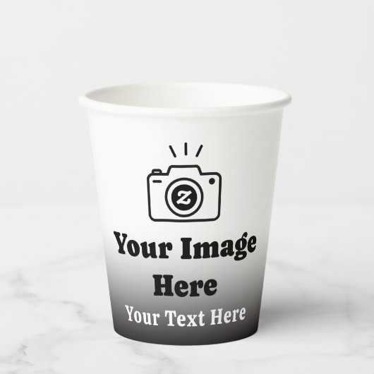Personalisiertes Lieblingsfoto mit Text Pappbecher (Vorderseite)