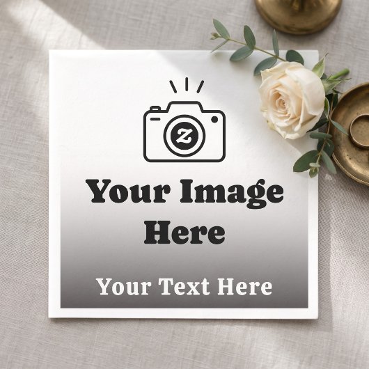 Personalisiertes Lieblingsfoto mit Text Serviette