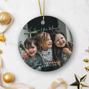 Personalisiertes Liebst du Mimi Foto handgeschrieb Keramik Ornament