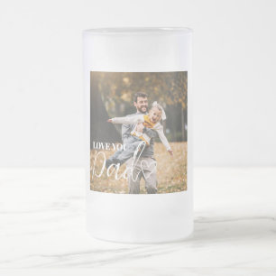 Personalisiertes Liebst Du Papa Foto Mattglas Bierglas