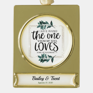 Personalisiertes Lied von Solomon 3:4 Banner-Ornament Gold