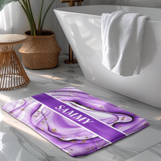 Personalisiertes Lila Amethyst Abstrakt Bath Mat Badematte