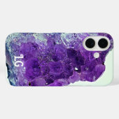 Personalisiertes Lila Amethyst Apple iPhone Case (Rückseite (Horizontal))