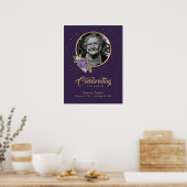 Personalisiertes Lila Begräbniszeichen für Foto Poster (Küche)