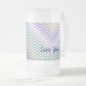 Personalisiertes Lila-, Blau- und Grünstreifen-Gla Mattglas Bierglas (VorderseiteRechts)