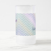 Personalisiertes Lila-, Blau- und Grünstreifen-Gla Mattglas Bierglas (Mittel)