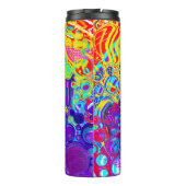 Personalisiertes Lila, blaues, gelbes Foto Thermosbecher (Rückseite)