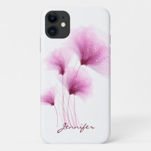 Personalisiertes lila Blumen-Aquarell Case-Mate iPhone Hülle