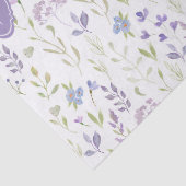 Personalisiertes lila Blumenmonogramm Seidenpapier (Detail)