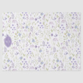 Personalisiertes lila Blumenmonogramm Seidenpapier (Vorderseite)