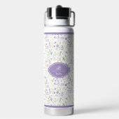 Personalisiertes lila Blumenmonogramm Trinkflasche (Hinten)