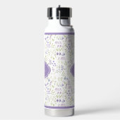 Personalisiertes lila Blumenmonogramm Trinkflasche (Links)