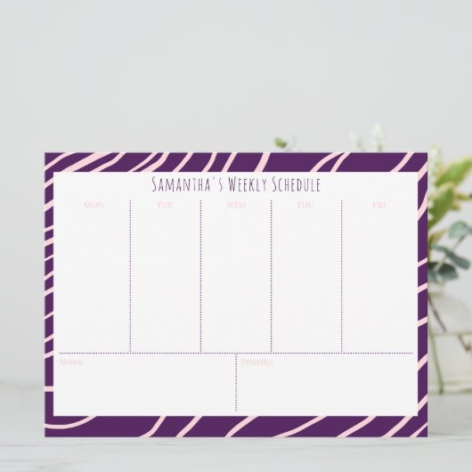 Personalisiertes Lila Budget (Stehend Vorderseite)