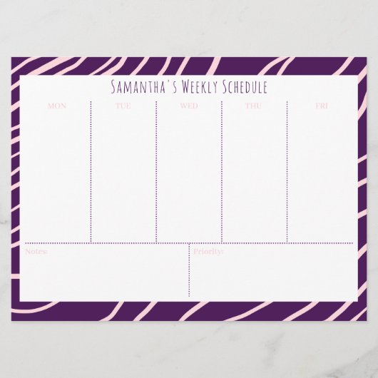 Personalisiertes Lila Budget (Vorderseite)