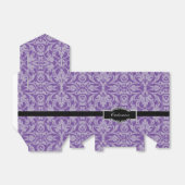 Personalisiertes Lila Damask Muster Zelt-Gesichtsf Geschenkschachtel (Ungefaltet)