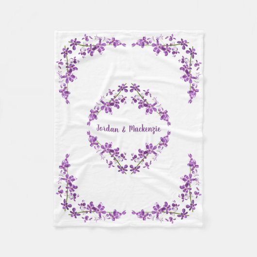 Personalisiertes Lila Dendrobium Orchids Motif Fleecedecke (Vorderseite)