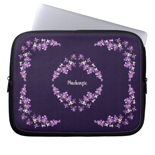 Personalisiertes Lila Dendrobium Orchids Motif Laptopschutzhülle (Vorderseite)