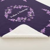 Personalisiertes Lila Dendrobium Orchids Motif Sherpadecke (3/4)