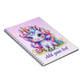 Personalisiertes Lila Einhorn-Notebook Notizblock (Rechte Seite)